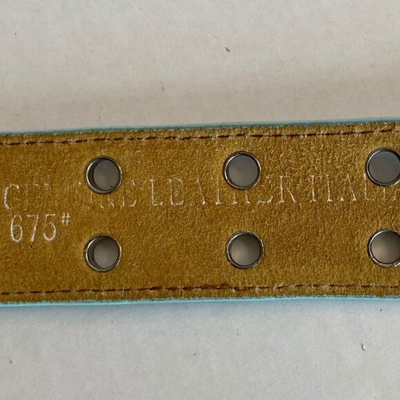 𝅺genuine Leather Blue Belt - Picture 3 of 3